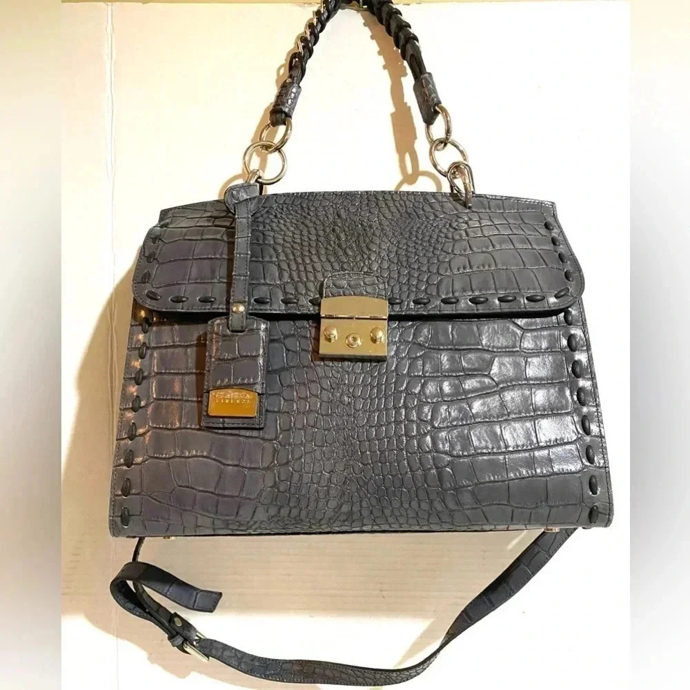 Claudia Firenze Embossed Crocodile Handbag